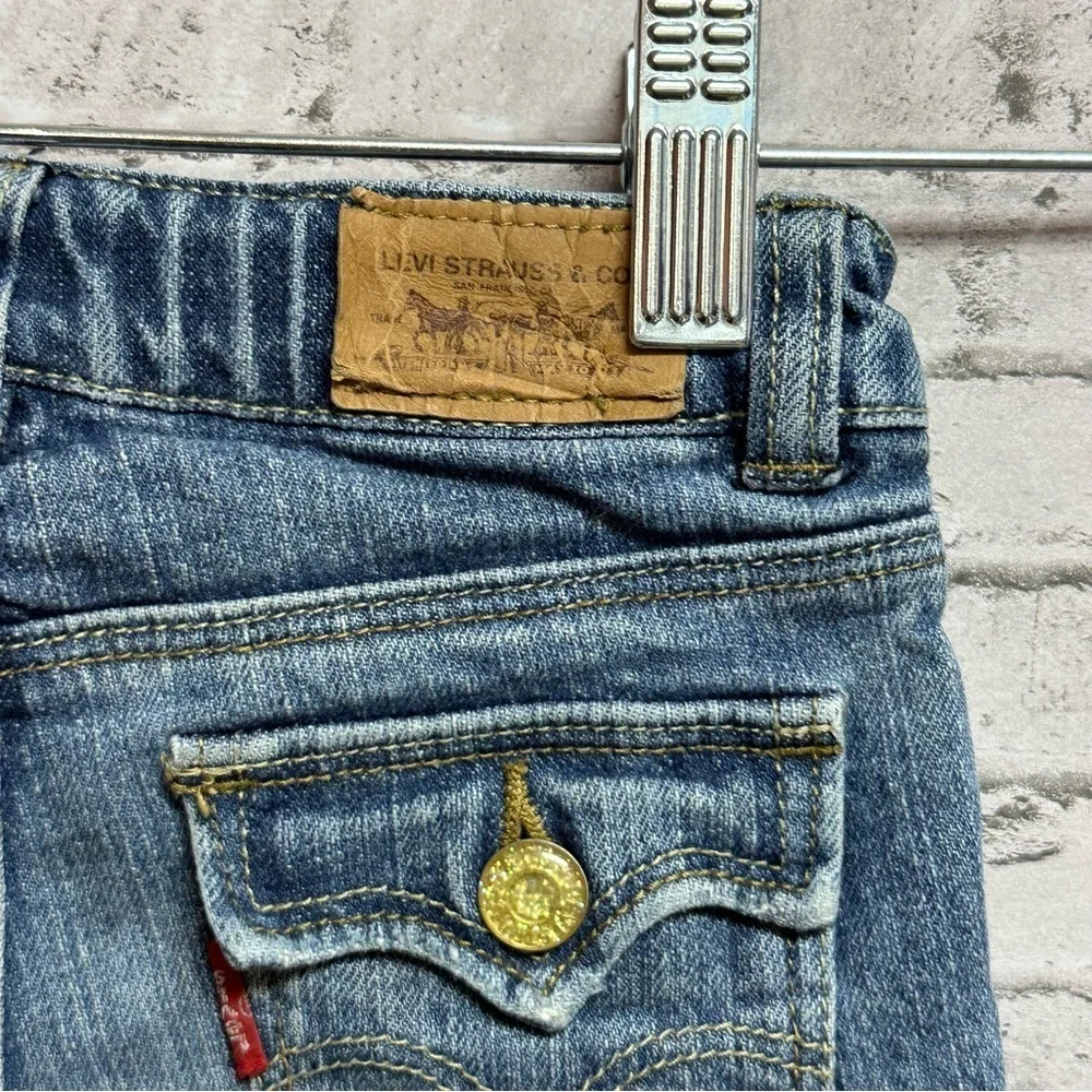 Levi's Jeans Flare Fit Kids 4 Regular Jeans Sparkle Buttons Flap Pockets